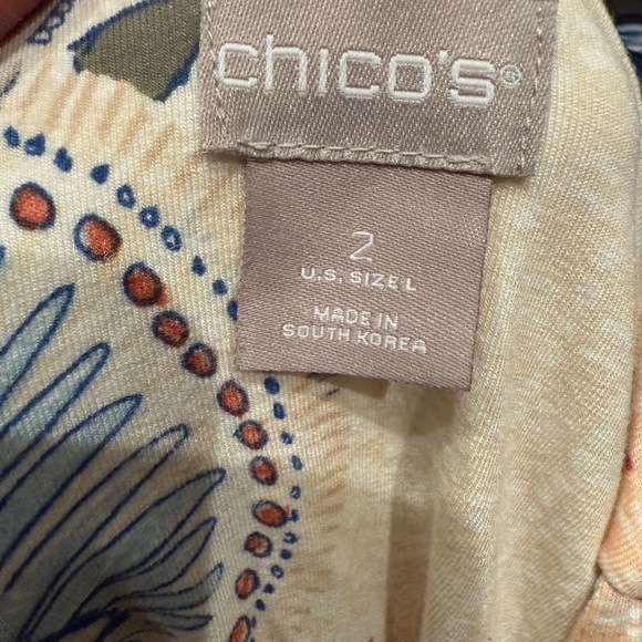 Chico's Multicolor Floral V-Neck Blouse - Picture 2 of 7